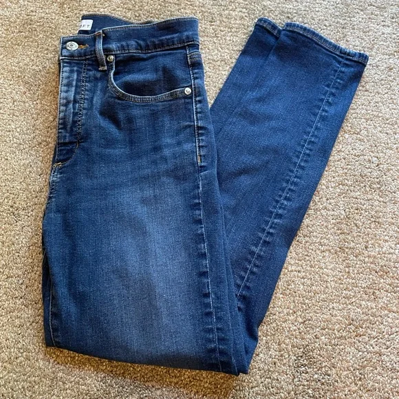 LOFT Petite Mid Rise Skinny Jeans in Vintage Dark Wash - Picture 3 of 9